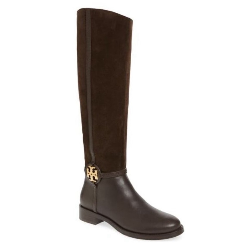 TORY BURCH Miller Brown Suede and Leather Boots